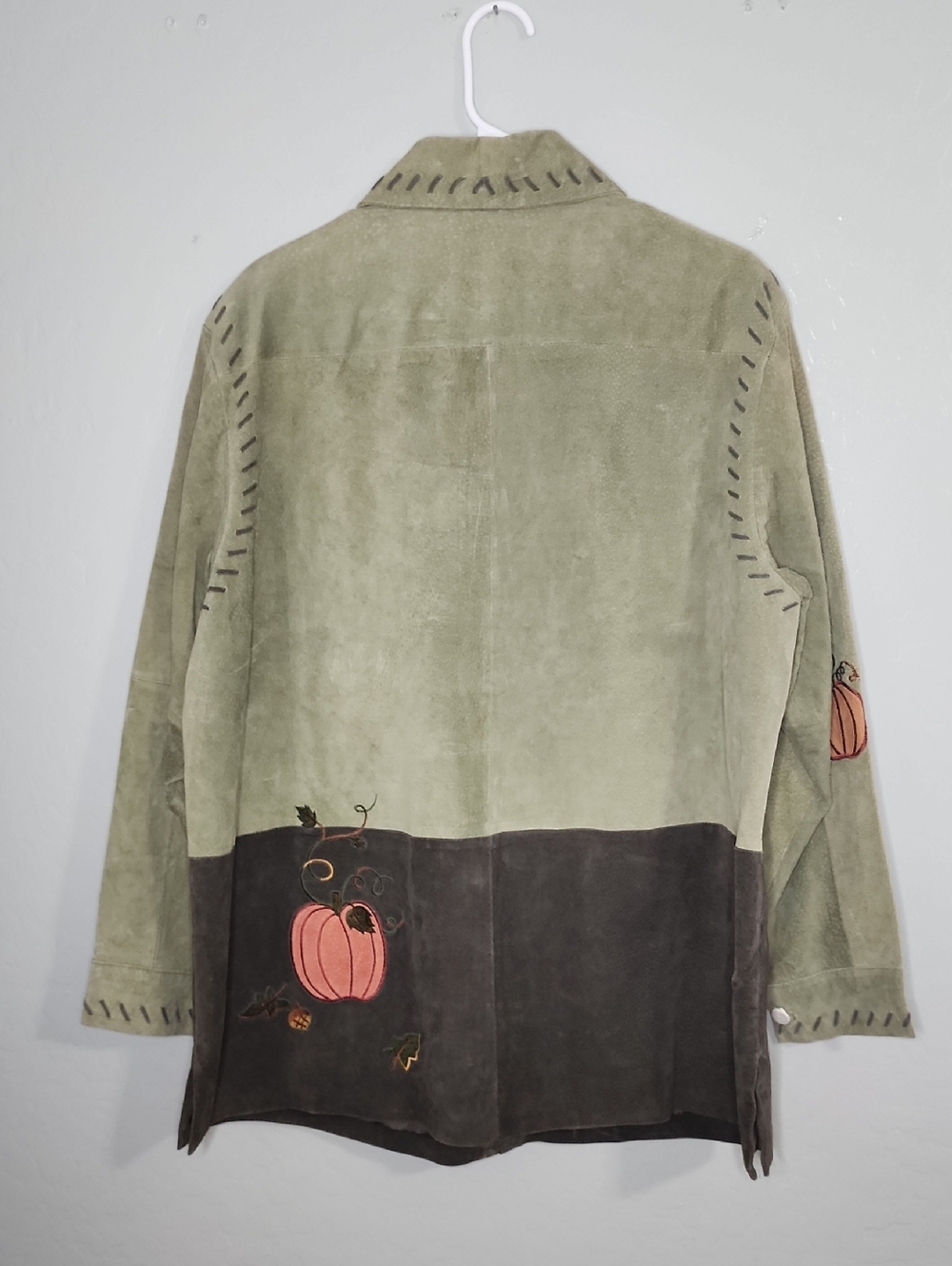 Leather Quacker Factory Pumpkin Embroidered Zip Up Jacket New With Tags Size 1X - Picture 4 of 11